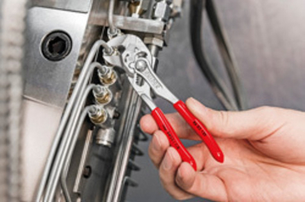 Клещи мини переставные - гаечный ключ 150 мм, зев 27 мм, хром, обливные ручки, SB KNIPEX KN-8603150SB