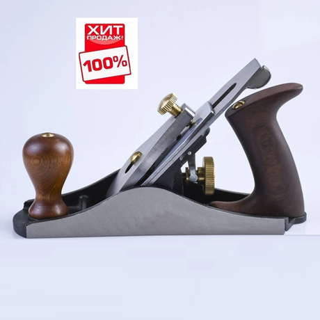ХИТ! Рубанок N4 250 мм лезвие 50 мм для чистого строгания GOLDRATIO М00023179
