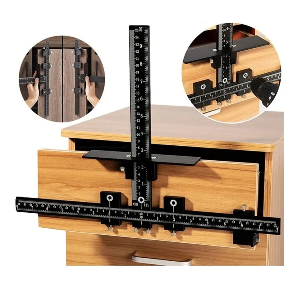 ХИТ! Кондуктор для установки мебельных ручек, шкала: дюйм / мм WOODWORK DGA-002