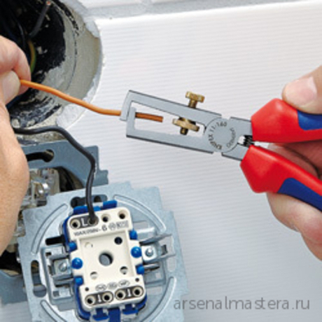 Стриппер 160 мм, d5 мм (10 мм2), пружина, хром, 2-комп ручки 11 05 160 KNIPEX KN-1105160