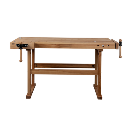 Новинка! Чешский верстак столярный деревянный PINIE Starter 1680 х 630 х 860 мм, столешница из массива бука 90 мм, 2 чугунных тисков York, 36 отверстий 20 мм под фиксаторы Starter1700D20