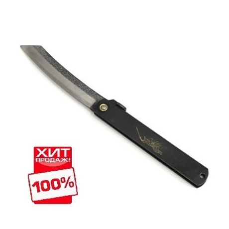 ХИТ! Нож японский складной Higonokami Kuro 220 / 100 мм чёрная рукоять MT BHT-LL Miki Tool М00010276