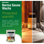 СКИДКИ ХИТ! Воск для сауны, парной на водной основе 0,75 л Sauna для внутренних и наружных работ Borma NAT3361RAL9002