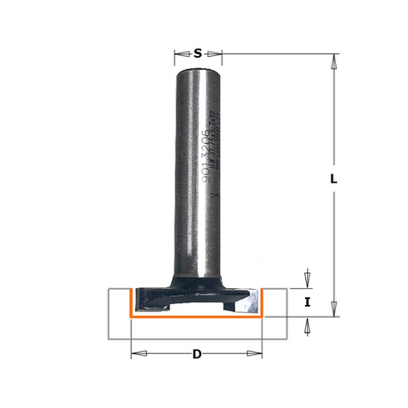 Фреза пазовая PRO под петли, для СЛЭБОВ HW Z2 S12 D 31,75 х 5,7 х 63 RH CMT PRO 901.3206