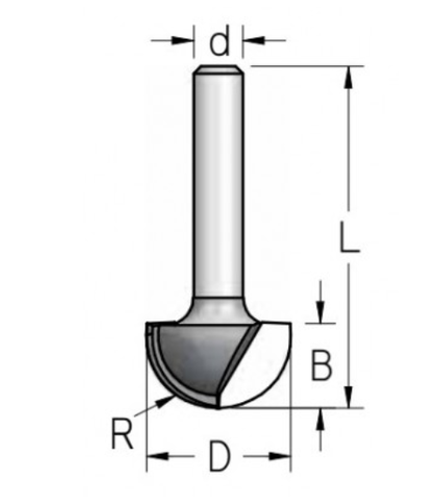 Фреза канавочная полукруглая WPW 19 x 11 x 44 x 8 R9.5 RB19005