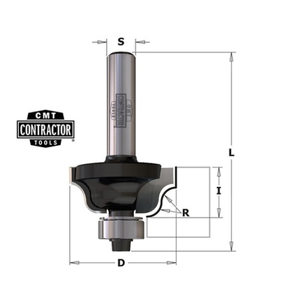 Фреза концевая Contractor фасочная Римская, нижний подшипник S 8 D 28,7 R 4 CMT K940-286