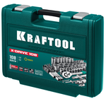 Новинка! Универсальный набор инструментов 108 предметов KRAFTOOL X-Drive 108, 1/2″+3/8″+1/4″ для работы с крепежом, в кейсе 27888-H108_z03