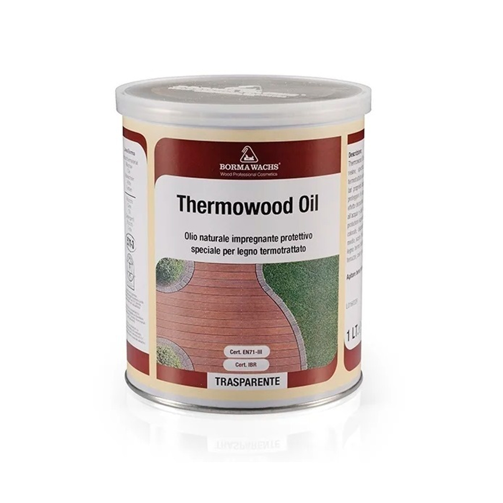 АКЦИЯ МАЙ 2025! Масло для термодревесины Thermowood Oil для наружных работ, обогащено УФ-фильтрами и антисептическими добавками цвет 59 средний 1 л Borma 4978ME