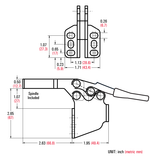 Зажим механический с горизонтальной ручкой усилие 227 кг Woodwork GH-225-DSM