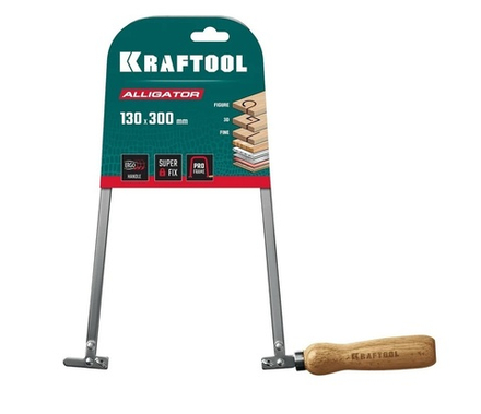 Ручной лобзик хромированный для точного фигурного выпиливания Aligator 130 x 300 мм KRAFTOOL 15260