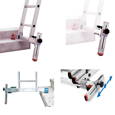 Новинка! Выравниватель уровня траверсы Krause Combi Extras. Стабилизирует устойчивость лестницы, компенсирует видимые неровности поверхности. Регулировка до 230 мм 122285