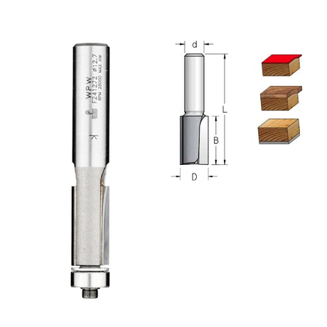 Фреза обгонная нижний подшипник D 12,7 B 25 Z 2 хвостовик 12 мм WPW F241272