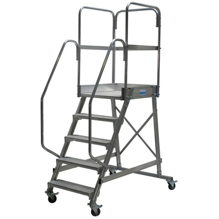 Лестница алюминиевая передвижная с платформой односторонняя 5 ступеней CORDA KRAUSE 820037
