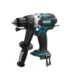 Новинка! Аккумуляторная ударная дрель - шуруповерт ударная Makita DHP 458 Z LXT 18 В, щеточный двигатель. Боковая рукоятка, ограничитель глубины, 2 биты, крепеж на пояс, Max D сверления металл 13 мм, дерево 76 мм DHP458Z