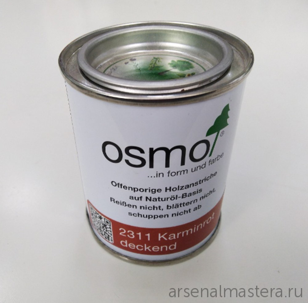 ХИТ! Непрозрачная краска для наружных работ Osmo 2311 красно-коричневая 0,125 л Landhausfarbe Osmo-2311-0.125 11400125