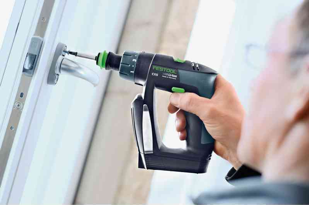ХИТ! Аккумуляторная дрель-шуруповёрт FESTOOL CXS 10,8 В 2,6-Set с 2 шт Аккумуляторами, Устройством быстрозарядным ПЛЮС Насадка угловая 576093