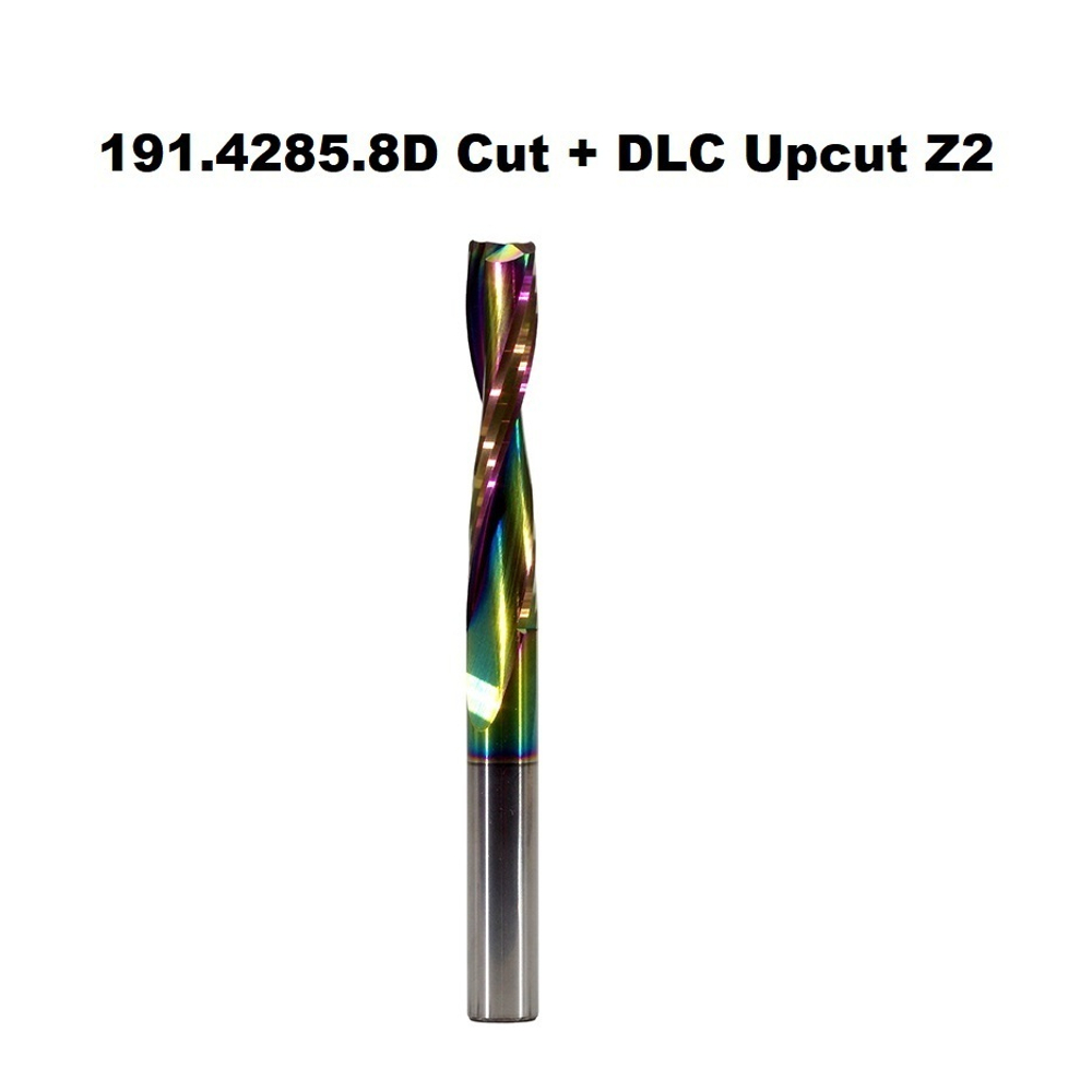 Фреза спиральная 8 х 42 х 85 монолитная твердосплавная Upcut Z2 Cut DLC Woodwork 191.4285.8D