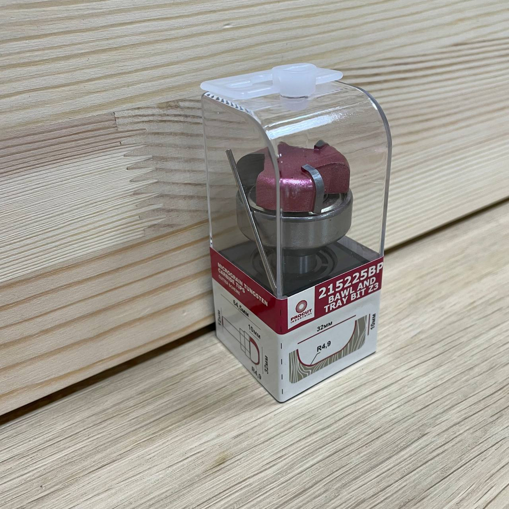 Новинка! Фреза PROCUT для желобов и чаш усиленная Z3 R=4.9 D=32 x 10 x 60 S=12, верхний подшипник 215225BP