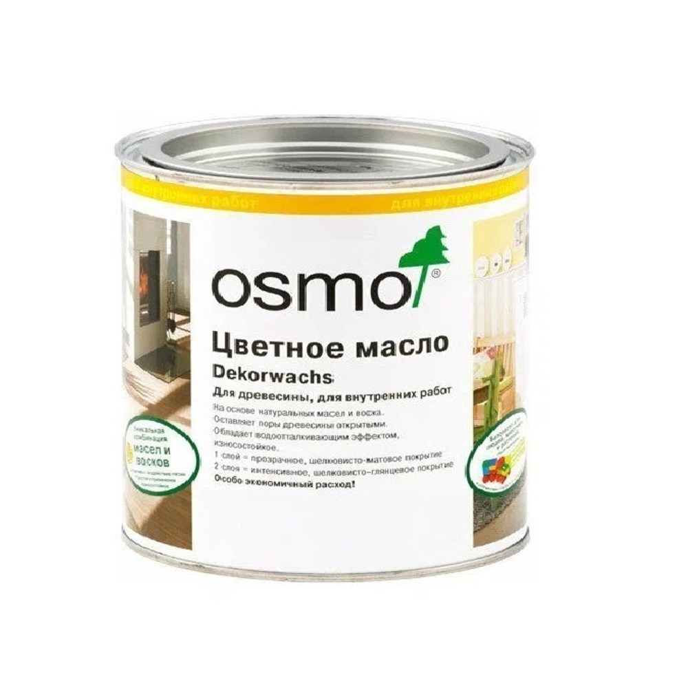 Новинка! Цветное масло прозрачное Osmo 3119 шелковисто-серое 0,22 л Dekorwachs Transparent Tone для внутренних работ Osmo 10100341_2