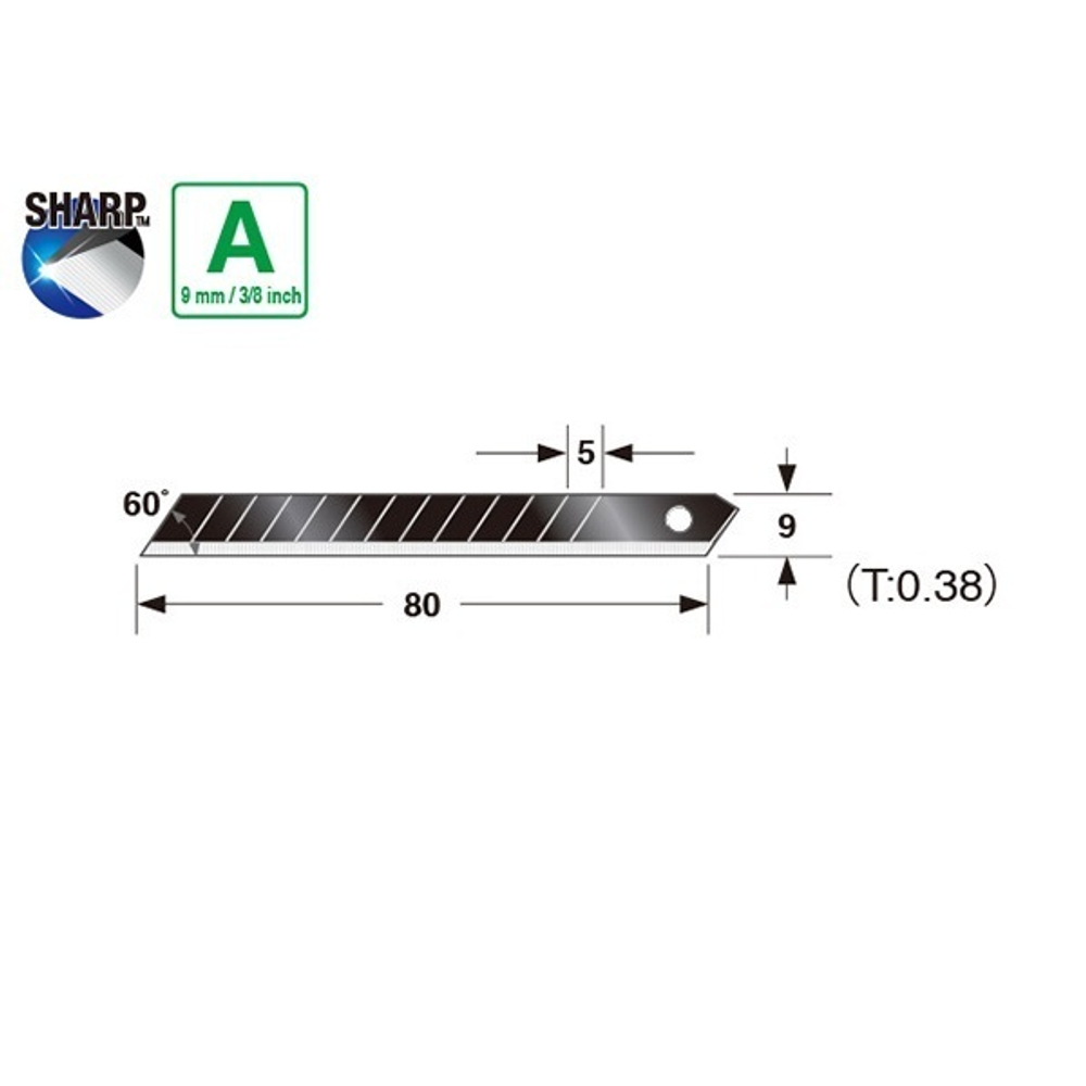 ХИТ! Лезвия 10 шт TAJIMA RAZAR BLACK LСB-30 9 мм обламывающиеся с покрытием черные в футляре LB30RBC