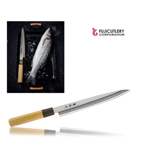Новинка! Нож японский кухонный Янагиба Tojiro FUJI CUTLERY Ryutoku для сашими, длина лезвия 21 см, нержавеющая сталь, рукоять магнолия, заточка 5000 FC-575