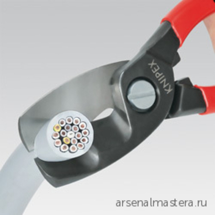 Кабелерез 200 мм с двойными режущими кромками, 20 мм (70 мм2), фосфатированный, 95 11 200 KNIPEX KN-9511200