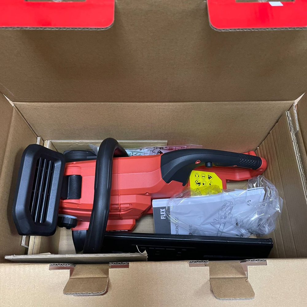 Новинка! Аккумуляторная цепная мощная пила FLEX GCS 35 2x18-EC для обрезки древесины толщиной 30 см 531276