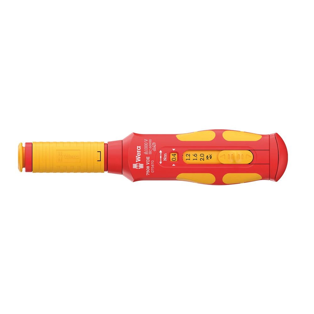 АКЦИЯ ДЕШЕВЛЕ 2026! Отвёртка динамометрическая WERA 7508 Safe-Torque VDE Kraftform 0.4 / 0.8 / 1.2 / 1.6 / 2.0 Нм, моментальная настройка моментов затяжки WE-075870