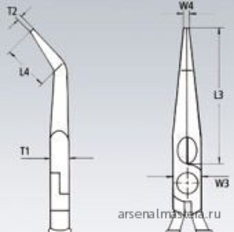 Длинногубцы 160 мм с режущими кромками VDE, губки 40°, фосфатированные, 2-комп ручки KNIPEX KN-2526160