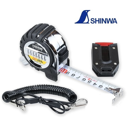 Рулетка Tough Gear SD, 5.5 м, 25 мм, с магнитным зацепом, со спиральным шнурком Shinwa М00021646