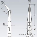 ХИТ! Длинногубцы "Аист" 200 мм с режущими кромками, VDE, губки 40°, хром, 2-комп диэлектрические ручки 26 26 200 KNIPEX KN-2626200