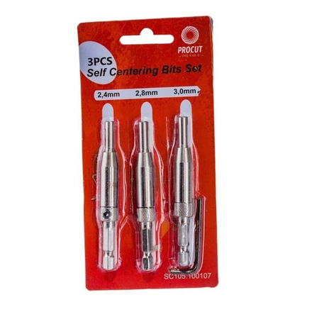 ХИТ! Набор самоцентрирующихся сверл 3 шт. D 2,4 / 2,8 / 3 мм Мдф, фанера, древесина, ламинат, пластик PROCUT SC105.100107