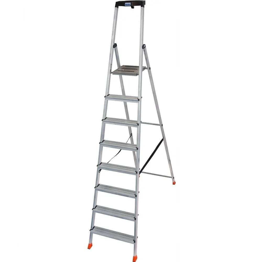 Новинка! Свободностоящая стремянка 2К заглушки 8 ступеней  MONTO SAFETY Krause 128980