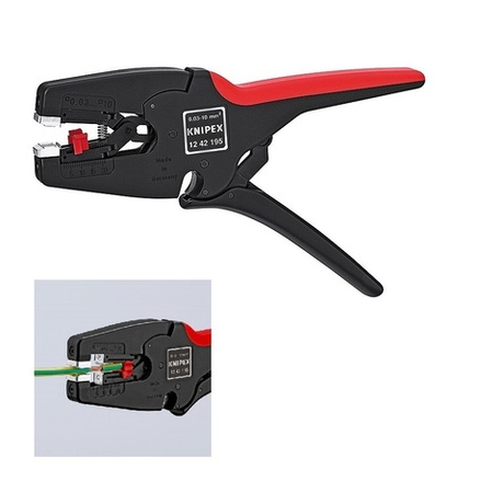 2025 ВЫГОДНЕЕ! Стриппер автоматический 195 мм, MultiStrip 10, 0.03 - 10 мм2 AWG 32-8, 12 42 195 KNIPEX KN-1242195SB