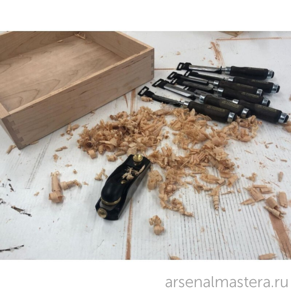 ЛЕТОМ НИЖЕ ХИТ! Набор столярных стамесок плоских Wood Line Profi Narex 6 шт в деревянном кейсе (6, 10, 12, 16, 20, 26 мм) 853053