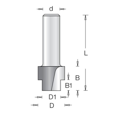 Фреза крышка шкатулки D 19 x 19 х 47,6 х 6 DIMAR 1141083