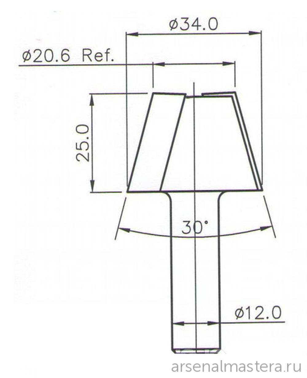 Фреза концевая цельная D34 B25 d12 DIMAR 5563489