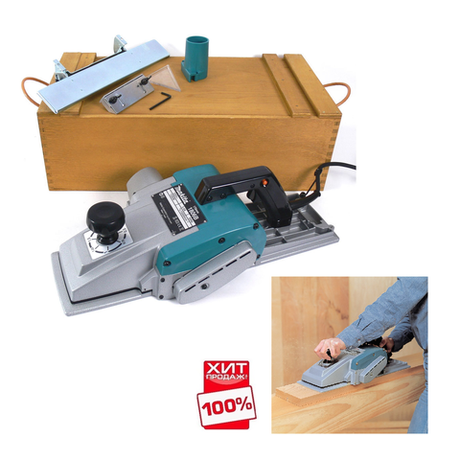 ХИТ! Электрический рубанок столярный Makita 1,2 кВт, ширина обработки 170 мм, глубина 2 мм, в деревянном кейсе 1806B