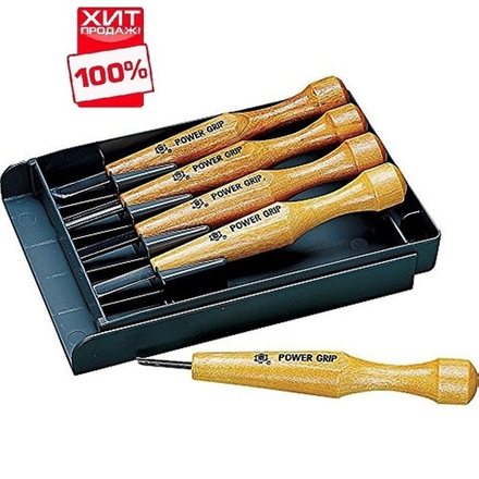 ХИТ! Набор японских резцов Power Grip Mikisyo 5 шт для резьбы мелких деталей Miki Tool М00010267