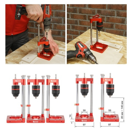 СУПЕР ХИТ! Обновленная Сверлильная стойка - кондуктор для дрели под углом 90 градусов Woodwork DGA-001