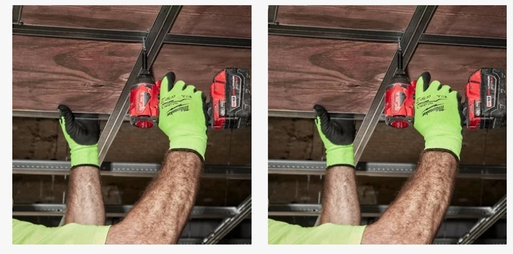 АКЦИЯ СИЗ! Перчатки защитные сигнальные Hi-Vis Cut level Хай Виз Кат Левел 5 уровень сопротивления размер XXL/11 MILWAUKEE 4932479935