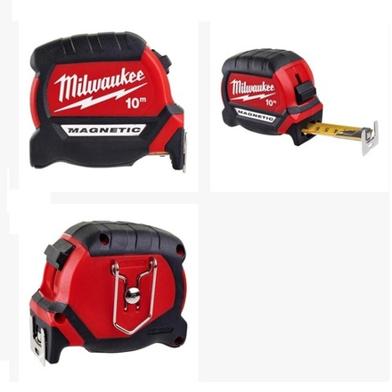 АКЦИЯ ЗИМНИЕ ПОДАРКИ 2026 ХИТ! Рулетка магнитная длина 10 м ширина 27 мм MILWAUKEE GEN III 4932464601