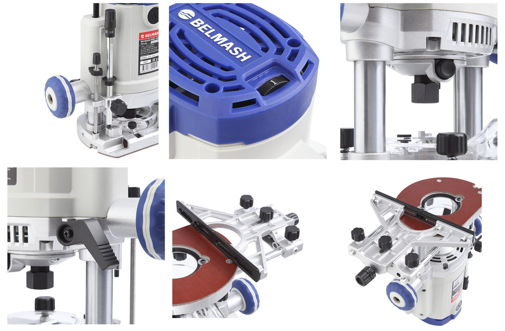 Новинка! Фрезер ручной погружной сетевой BELMASH MRU-2400P 220В 2,4 кВт, для обработки древесины и древесных композитов: МДФ, ДСП, OSB, фанера, ламинированные плиты S346A