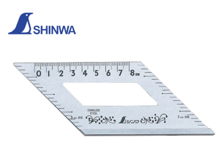 ХИТ! Шаблон угловой с упором 172 х 62 мм c доп. углом 45 гр и метрической шкалой Shinwa 62060 М00015762