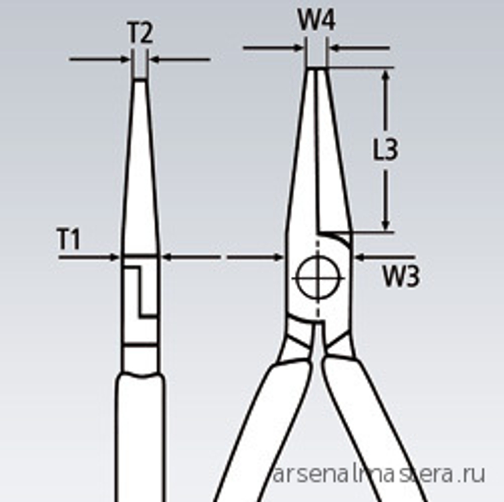 Круглогубцы 160 мм, губки без насечек 41 мм, хром, 2-комп ручки 30 35 160 KNIPEX KN-3035160