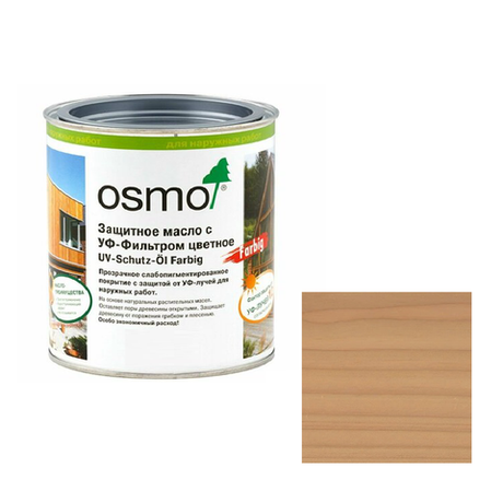 Новинка! Защитное масло с УФ - фильтром Osmo UV-Schutz-Ol Farbig 427 цветное прозрачное Дуглазия 0,22 л, сдерживает рост синей гнили, плесени, грибков, для наружных работ 11600067_2
