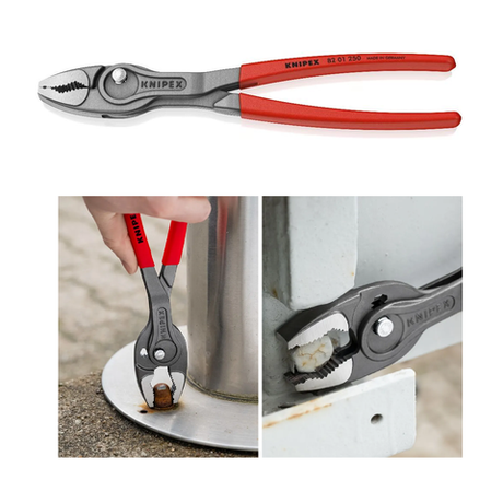АКЦИЯ ЗИМА 2026! Клещи с фронтальным и боковым захватами KNIPEX TwinGrip 250 мм, зев 5-27 мм, обливные ручки KN-8201250