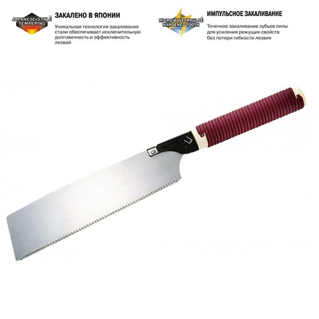 ХИТ! Японская ручная пила TAJIMA с короткой красной ручкой Japan Pull Short 230 мм 16 TPI JPR265ST