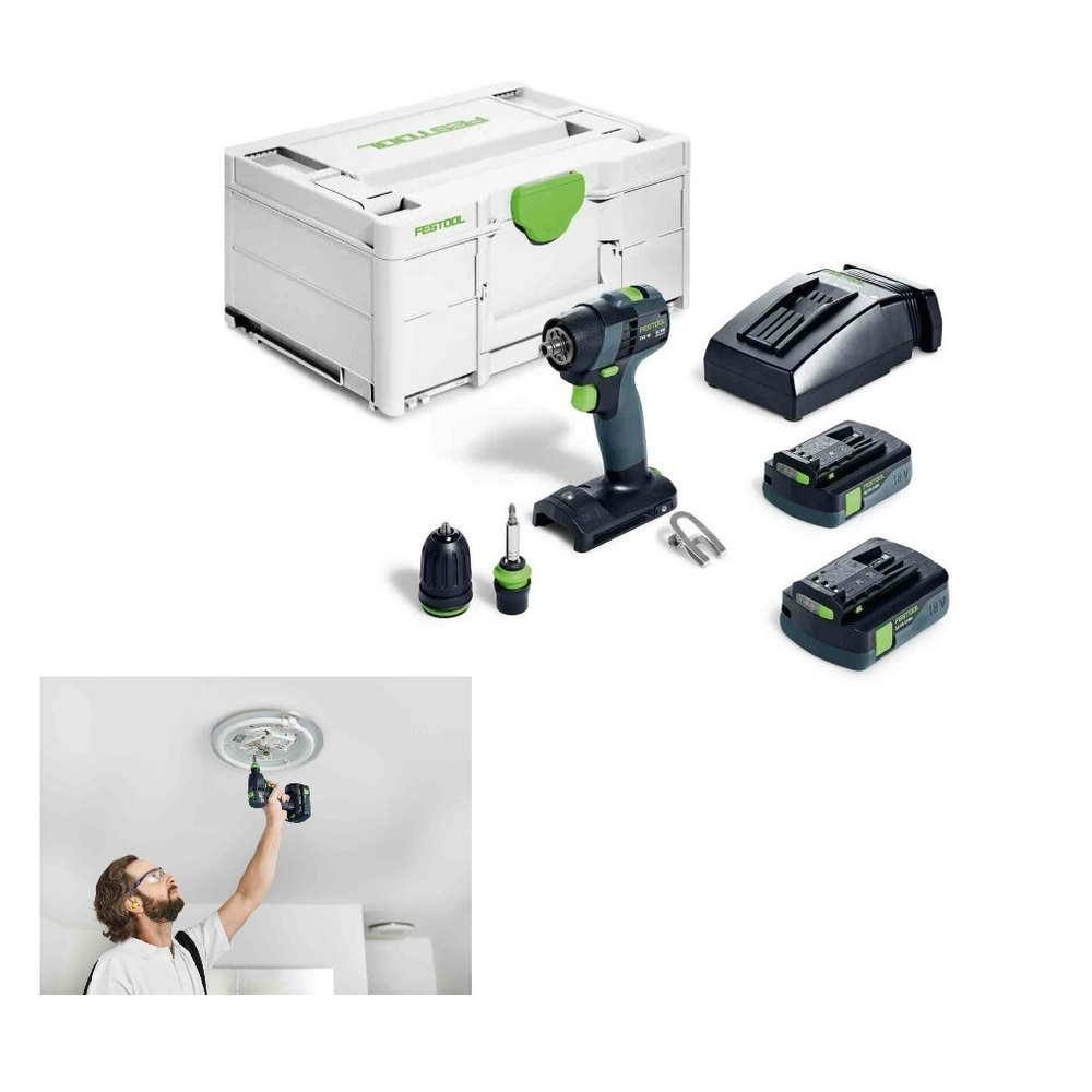Новинка! Комплект START профессиональных инструментов Festool: Пила погружная с шиной-направляющей TS 55, Вертикальный фрезер OF 1400, Аккум. Дрель - шуруповёрт TXS 18 C 3,0-Plus, Эксц. шлифмашинка ETS EC 150/5 EQ, Пылеудаляющий аппарат CTL MIDI I CLEANTEC N173-5AM