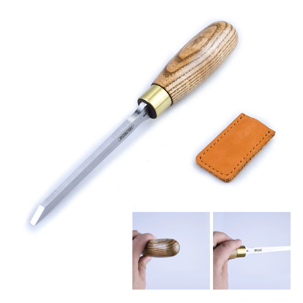 Новинка! Долото ПЕТРОГРАДЪ серия Двина ширина режущей кромки 5 мм, угол заточки 30 гр, длина клинка 120 мм, общая длина 215 мм М00023492